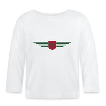 Marokko Rabat Fan Outfit Design T Shirt - Baby Bio-Langarmshirt - Weiß - Vorne