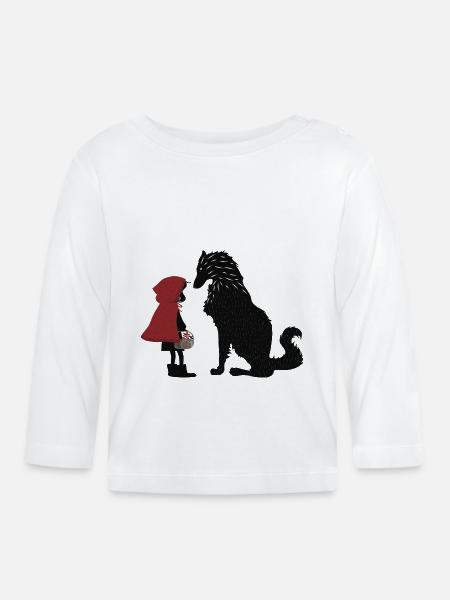 Rotkäppchen und der böse Wolf - Baby Bio-Langarmshirt - Weiß