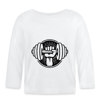 dumb bells - Organic Baby Long Sleeve T-Shirt - white - Front