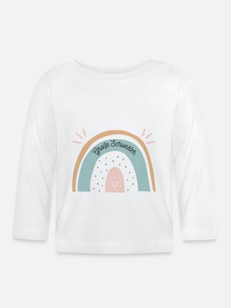 Große Schwester - Baby Bio-Langarmshirt - Weiß
