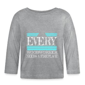 carpenter work tshirts construction carpenter - Organic Baby Long Sleeve T-Shirt - heather grey - Front