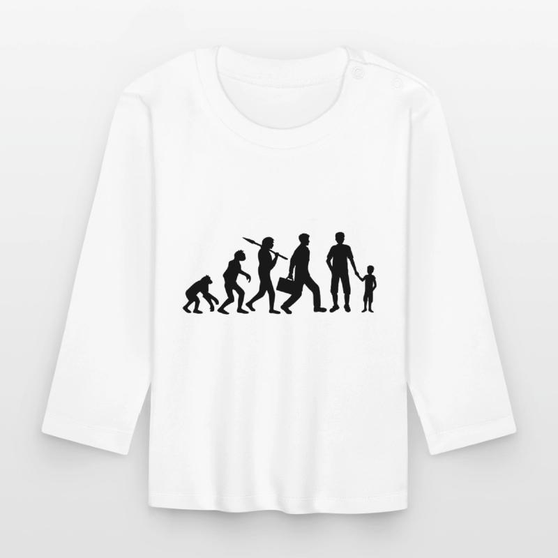 Stolzer Papa Junge Evolution Baby Bio-Langarmshirt
