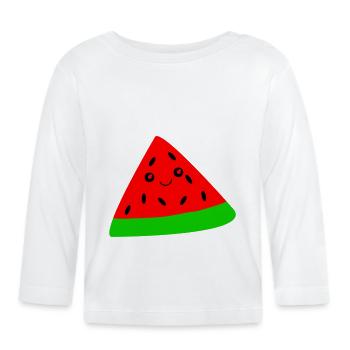 Melon - T-shirt manches longues bio Bébé - blanc - Devant