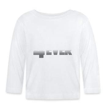 4Ever Album Titel Metal Look - Baby Bio-Langarmshirt - Weiß - Vorne