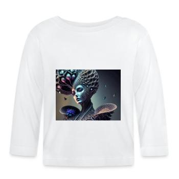 Femme corail - T-shirt manches longues bio Bébé - blanc - Devant