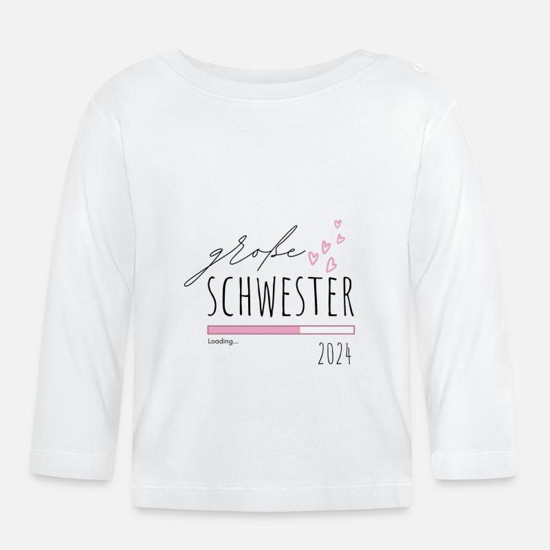 Große Schwester 2024 - Baby Bio-Langarmshirt - Weiß