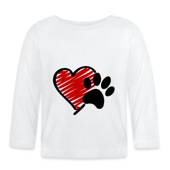 Dog Love - Organic Baby Long Sleeve T-Shirt - white - Front