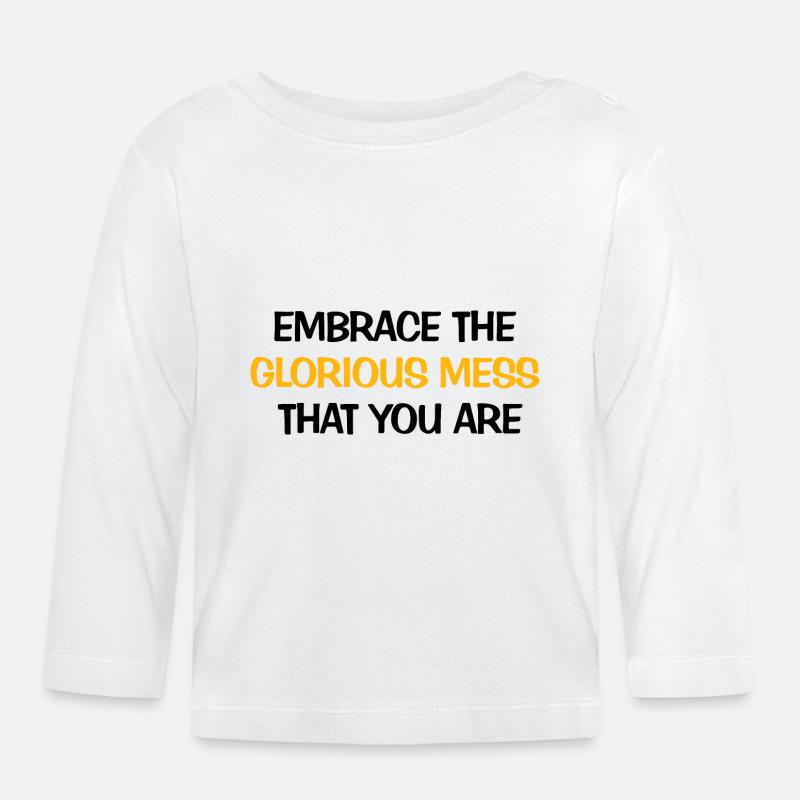 Glorious Mess - Baby Bio-Langarmshirt - Weiß