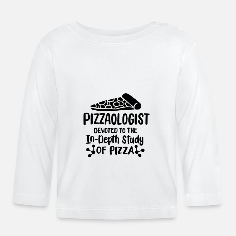 Pizzalogist devoted to the in-depth study of pizza - Baby Bio-Langarmshirt - Weiß