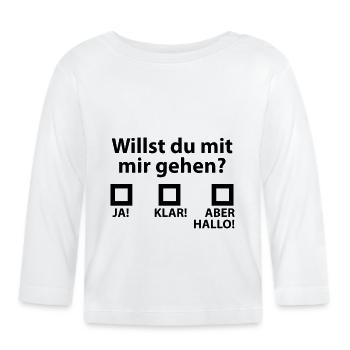 Voulez-vous venir avec moi? - T-shirt manches longues bio Bébé - blanc - Devant