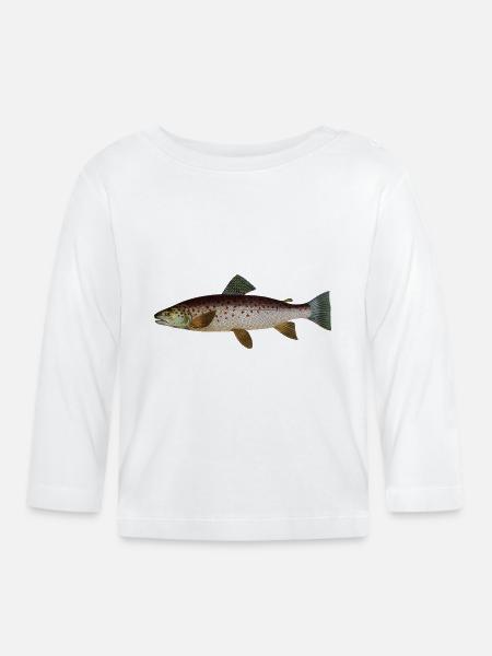 Forelle - Baby Bio-Langarmshirt - Weiß