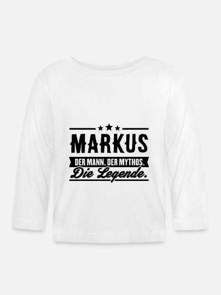 Mann Mythos Legende Markus - Baby Bio-Langarmshirt - Weiß