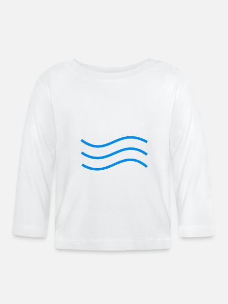Wave - Baby Bio-Langarmshirt - Weiß