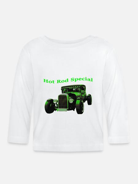 Hot Rod - Baby Bio-Langarmshirt - Weiß