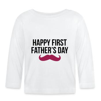 Happy First father - vatertag - Baby Bio-Langarmshirt - Weiß - Vorne