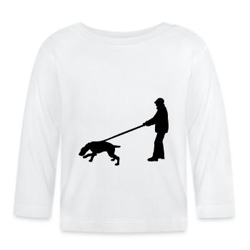 mantrailer_2_cb - T-shirt manches longues bio Bébé - blanc - Devant