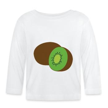 kiwi - T-shirt manches longues bio Bébé - blanc - Devant