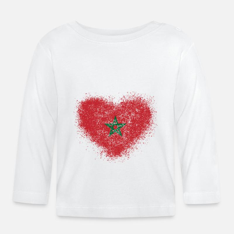 Marokko - Baby Bio-Langarmshirt - Weiß