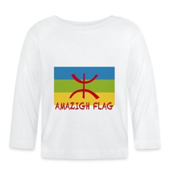 Drapeau Amazigh - drapeau berbère - T-shirt manches longues bio Bébé - blanc - Devant