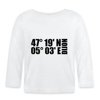 Dijon Koordinaten - Baby Bio-Langarmshirt - Weiß - Vorne