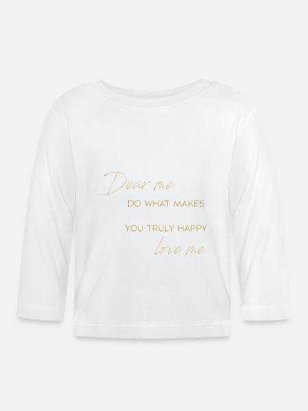 dear me - Baby Bio-Langarmshirt - Weiß