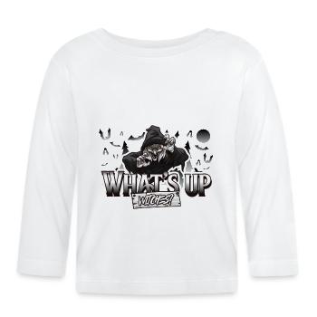 Sorcière d’Halloween avec un dicton amusant - T-shirt manches longues bio Bébé - blanc - Devant