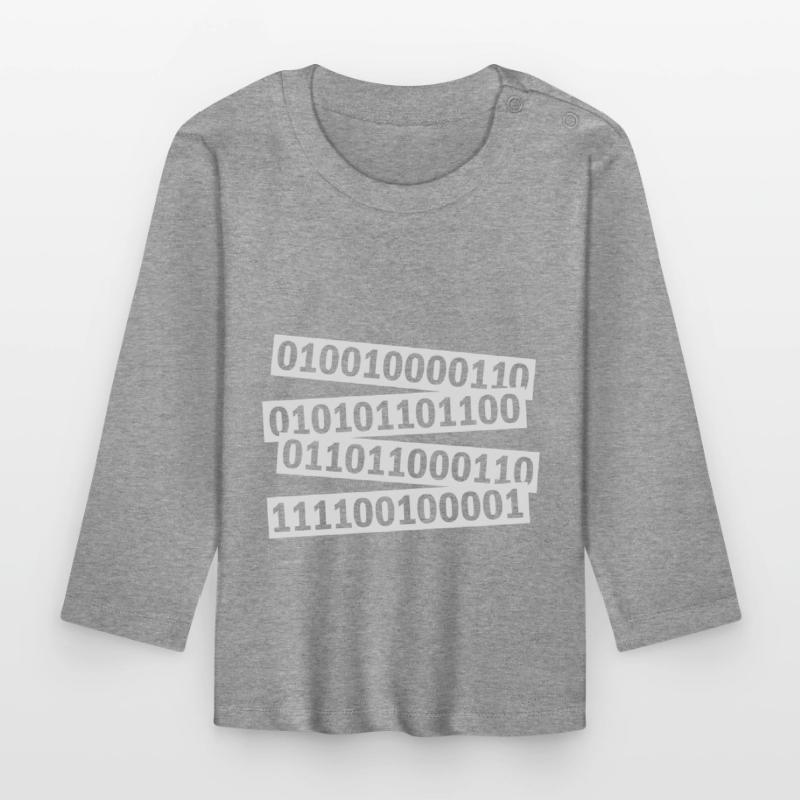 Langage de programme de code binaire T-shirt manches longues bio Bébé