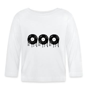 Records - Organic Baby Long Sleeve T-Shirt - white - Front