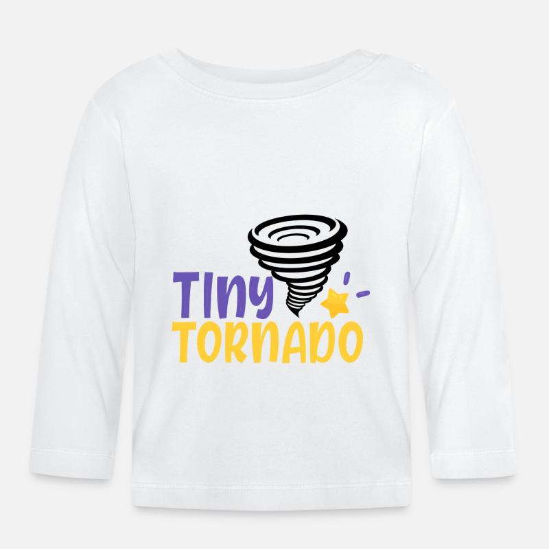 tiny tornado 01 - Baby Bio-Langarmshirt - Weiß