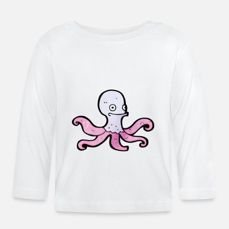 Octopus, Tintenfisch oder Krake? - Baby Bio-Langarmshirt - Weiß