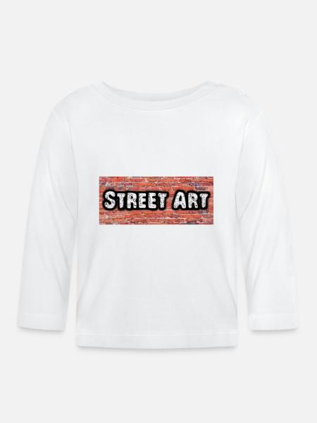 Street Art - Baby Bio-Langarmshirt - Weiß