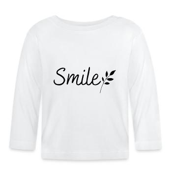 Smile - Baby Bio-Langarmshirt - Weiß - Vorne