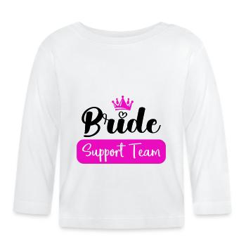 bride support team - Baby Bio-Langarmshirt - Weiß - Vorne
