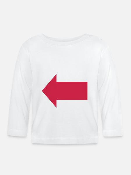 Pfeil Links - Baby Bio-Langarmshirt - Weiß