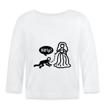 Verheiratet - help - Line - Baby Bio-Langarmshirt - Weiß - Vorne