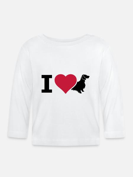 IL Dackel Langhaardackel - Baby Bio-Langarmshirt - Weiß
