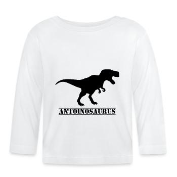 Antoine dinosaure - T-shirt manches longues bio Bébé - blanc - Devant