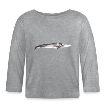 Fin whale Balaenoptera physalus - Organic Baby Long Sleeve T-Shirt - heather grey - Front