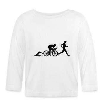 Compétition sportive de triathlon - T-shirt manches longues bio Bébé - blanc - Devant