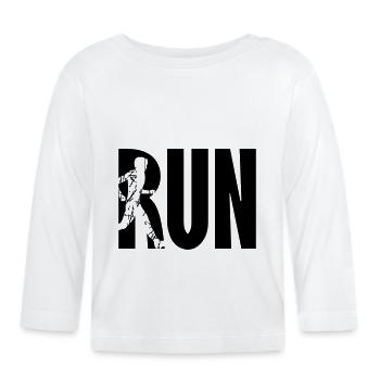Logo Exécuter l’entraînement - T-shirt manches longues bio Bébé - blanc - Devant