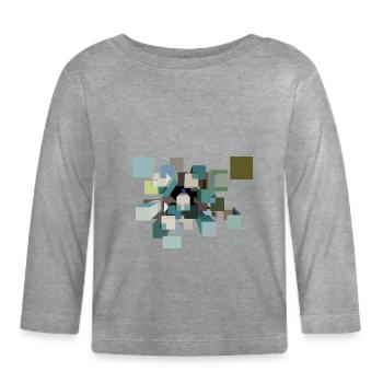 Cubes psychédéliques - T-shirt manches longues bio Bébé - gris chiné - Devant