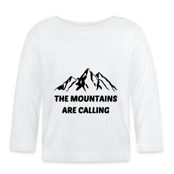 Les montagnes appellent tshirt - T-shirt manches longues bio Bébé - blanc - Devant