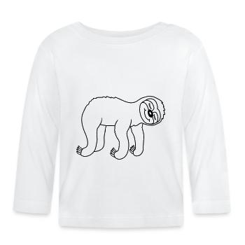 Hängendes liegendes müdes Faultier - Baby Bio-Langarmshirt - Weiß - Vorne