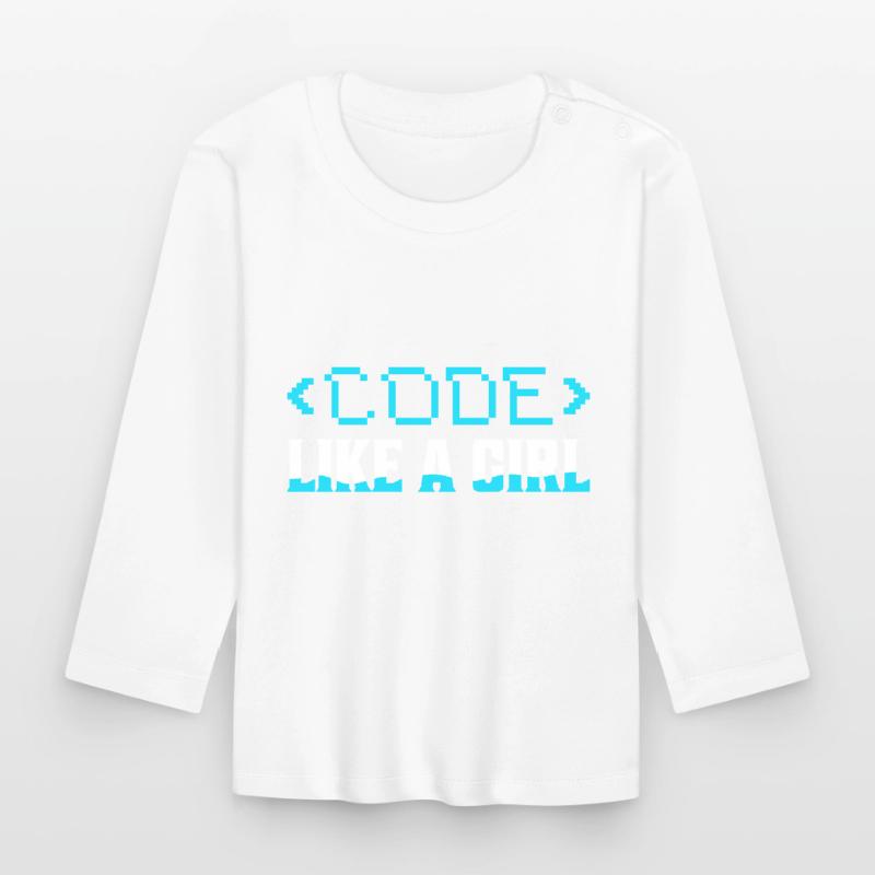 Code Like A Girl Coding Programmer Baby Bio-Langarmshirt