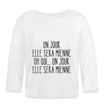 un jour elle sera mienne - T-shirt manches longues bio Bébé - blanc - Devant