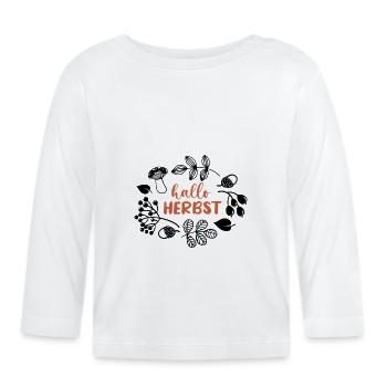 hallo Herbst - Herbstkranz - Baby Bio-Langarmshirt - Weiß - Vorne
