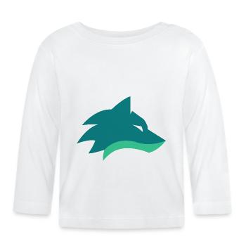Logo de loup - T-shirt manches longues bio Bébé - blanc - Devant