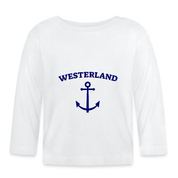 Westerland - Sylt - North Sea - Anchor - Seagull - Island - Organic Baby Long Sleeve T-Shirt - white - Front