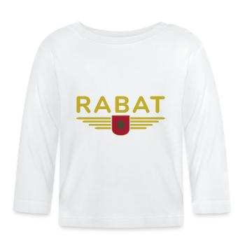 Marokko Rabat Fan Outfit Design T Shirt - Baby Bio-Langarmshirt - Weiß - Vorne