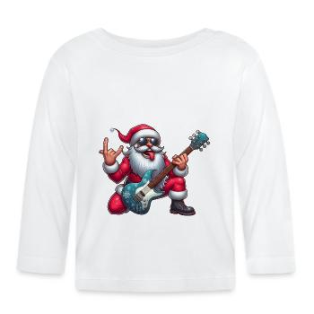 Santa Rock 3 - Organic Baby Long Sleeve T-Shirt - white - Front